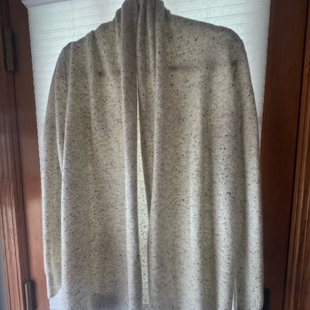 Cashmere Shawl Collar Cardigan cream/gray